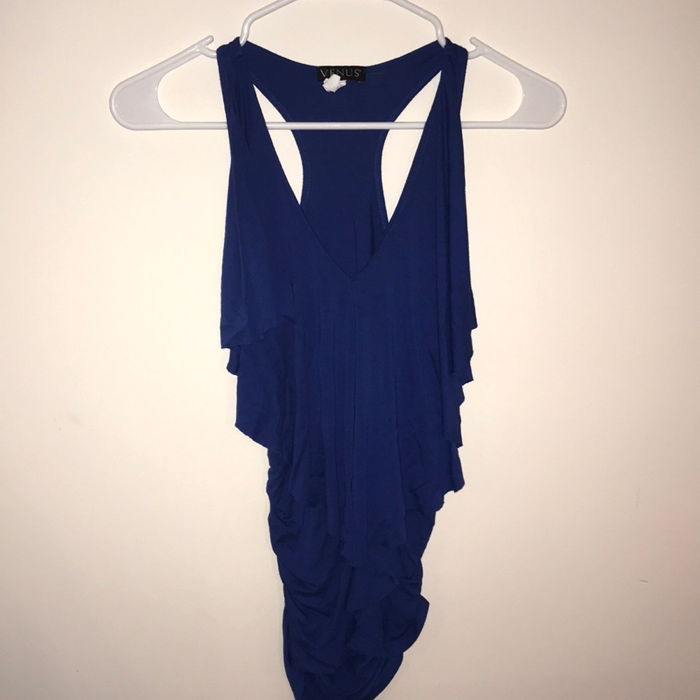 VENUS Ruffled Blue Tank Top - Picture 3 of 3